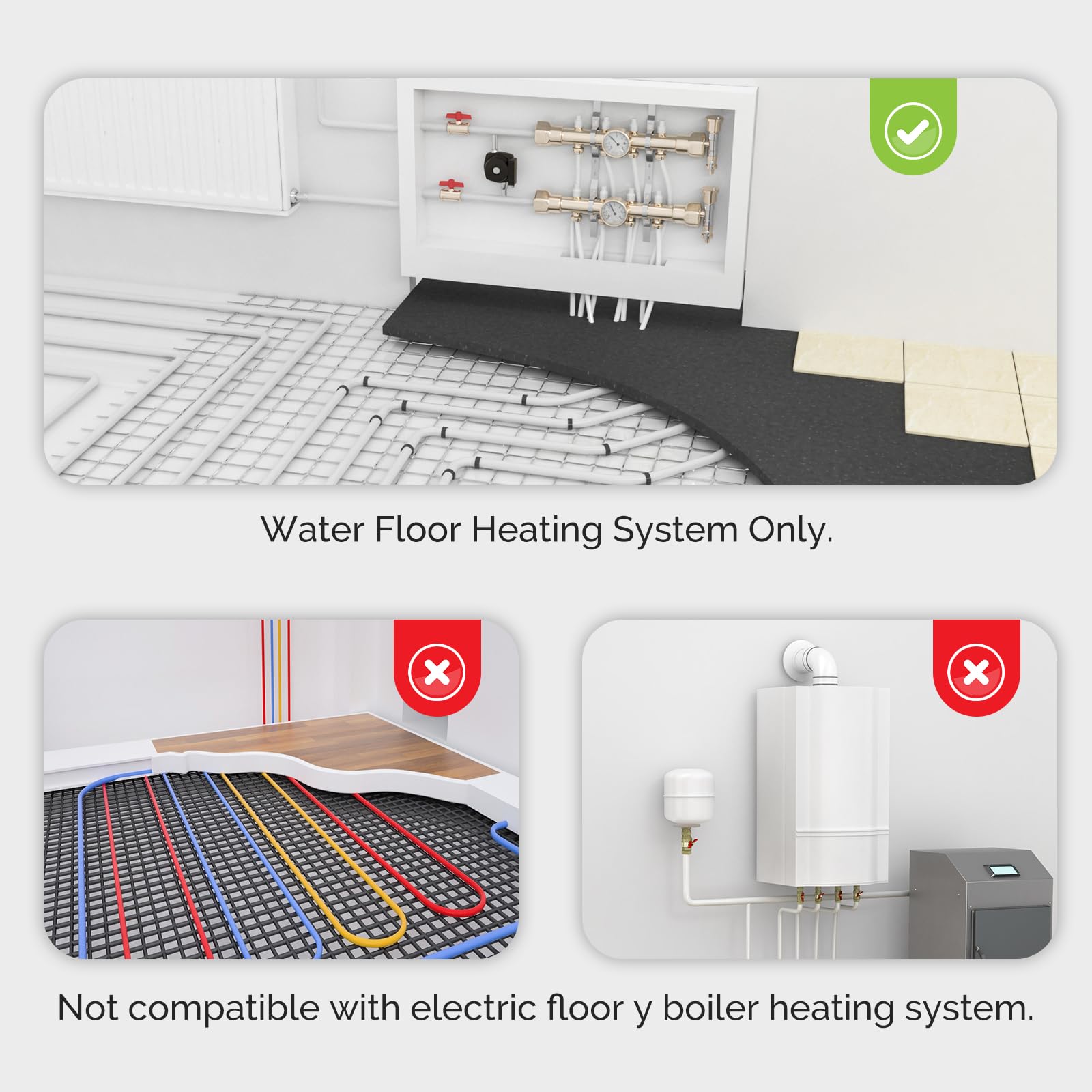 MOES Smart Thermostat for Water Floor Heating, White With Orange - Image 2