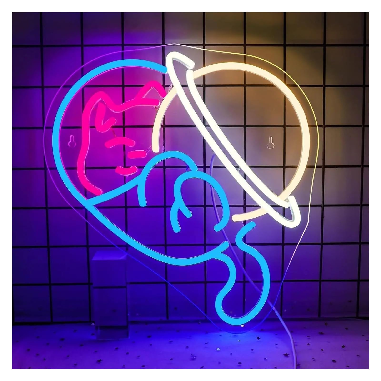 LEMST Sign Lamp Astronaut Cat Neon Sign Dimmable Energy-efficient Night Light for Bedroom Party Wall Decor 36.5cmх33.5cm