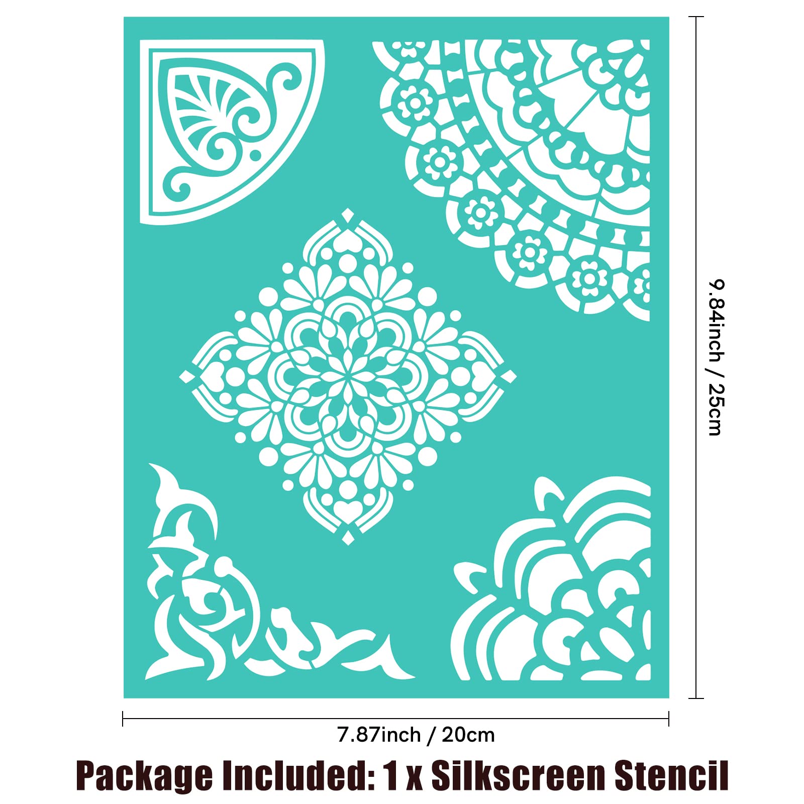 2 Pack Datura Flower Silkscreen Stencils - 8x10 Inch Reusable Self-Adhesive Printing Templates