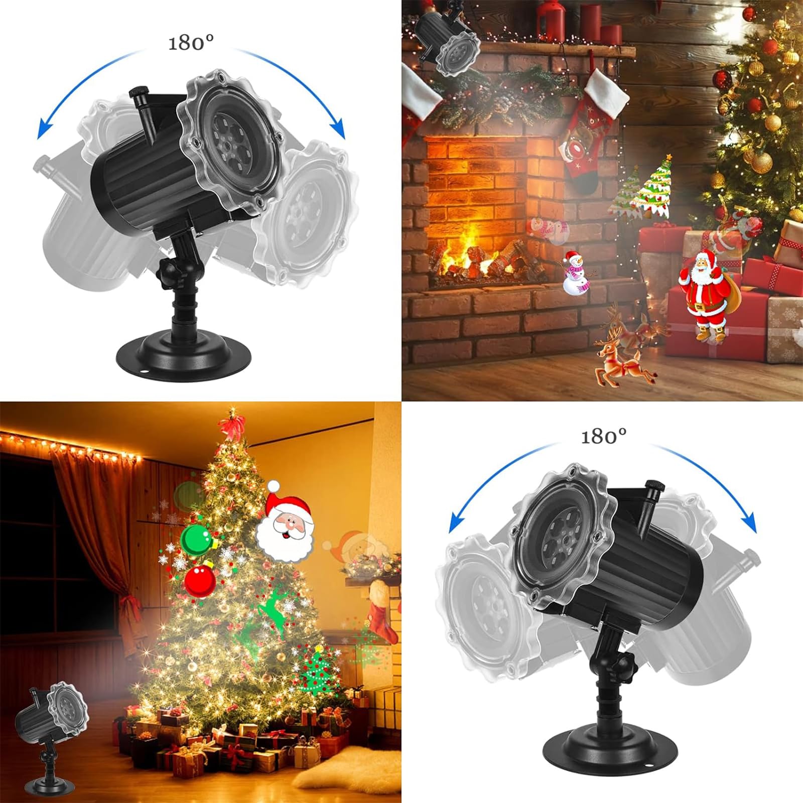 Proyector Navidad Exterior Interior LED Luces de Proyector Navidad 16 HD Patrones Lámpara de Proyección IP65 Impermeable con Control Remoto Luz Proyector para Halloween, Navidad, Fiestas
