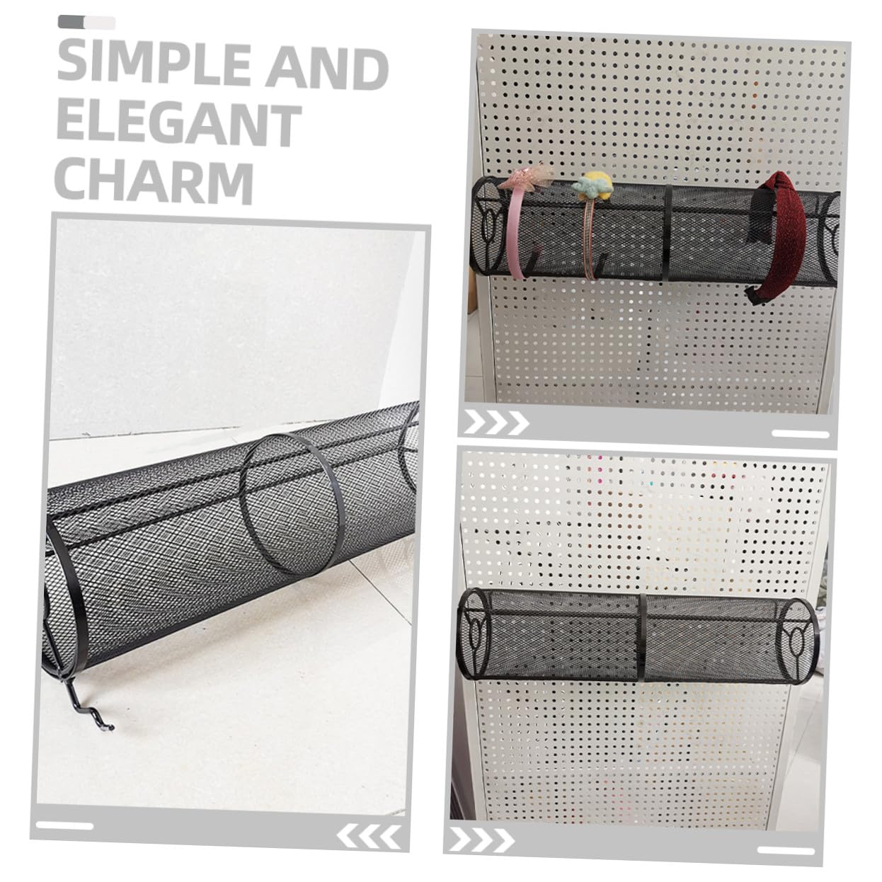 GALPADA Espositore Supporto Espositivo per Cerchietti e Accessori in Ferro Nero Design Salvaspazio e Facile da Installare per Negozi e Vetrine