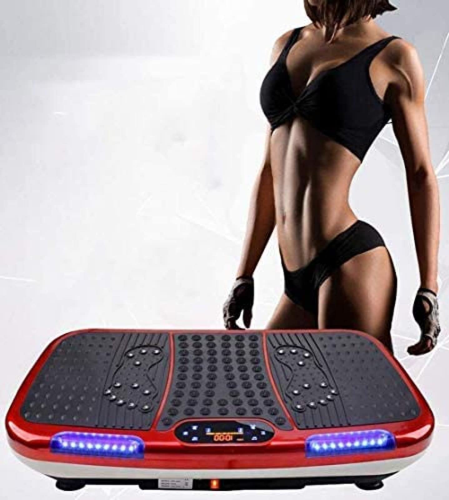 Machine d'exercice vibrante avec télécommande, panneau d'alimentation pour entraînement de fitness, design ultra fin, brûleur de graisse pour entraînement à domicile, équipement d'exercice complet du
