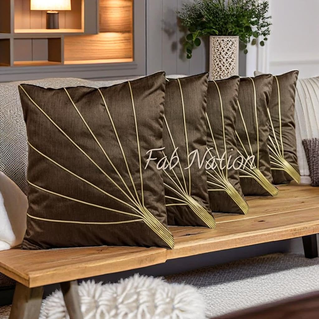 Multicolor Silk Cushion Covers - Set of 5 -6