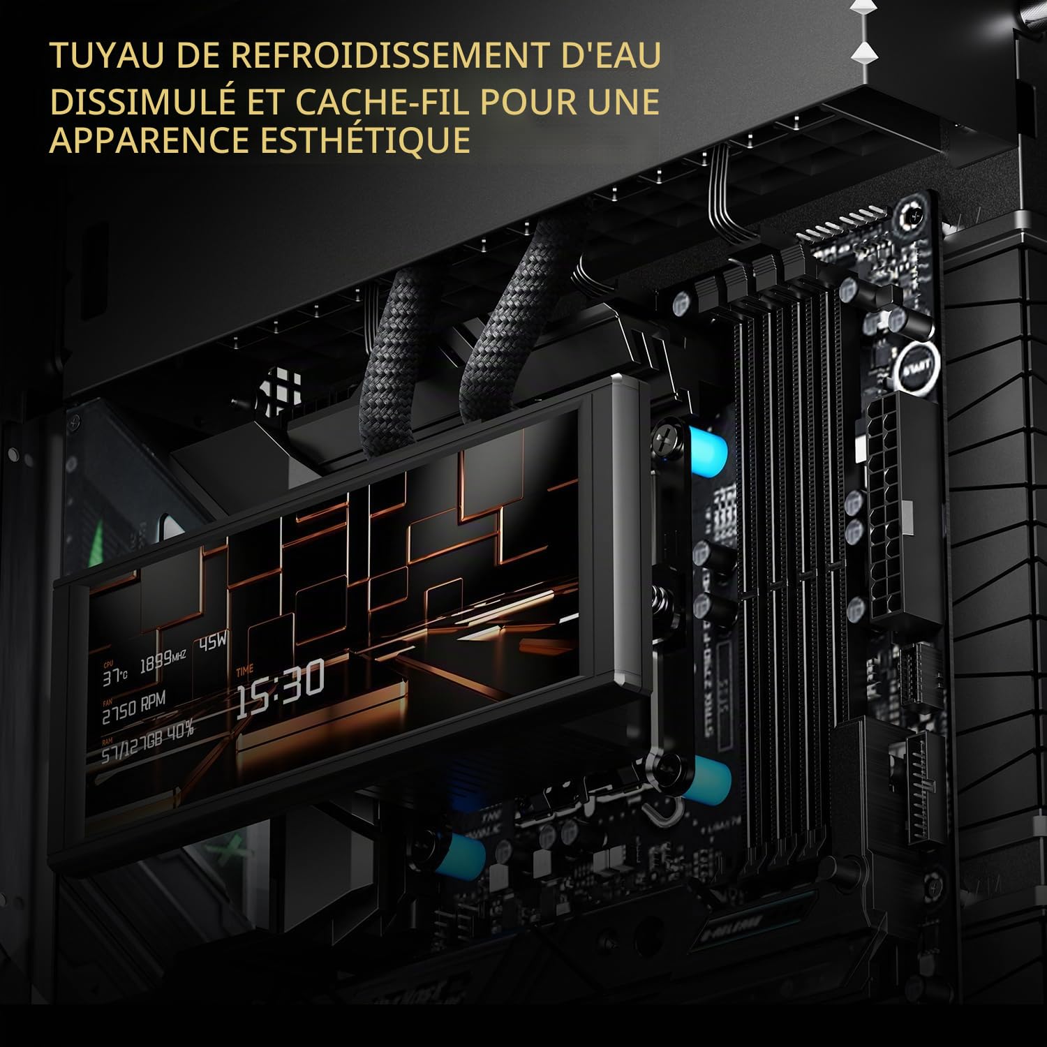 Thermalright A70 Châssis PC - 270° Panorama - Verre Trempé ATX Tour Midi, supporte Carte mère ATX/GPU 420mm, Gestion des câbles cachée - Noir