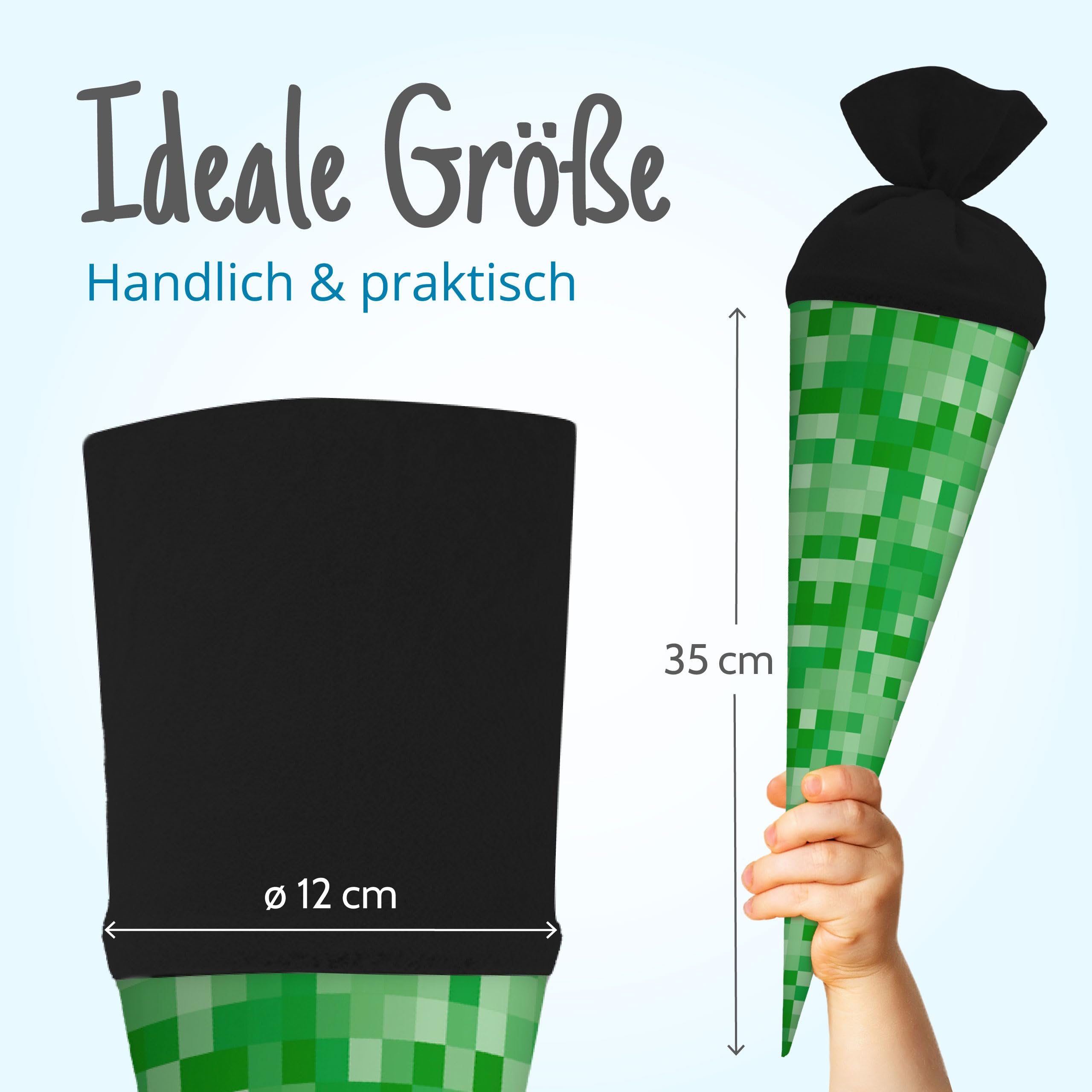 itenga Sacchetto per la scuola 35 cm motivo pixel piccolo per studenti