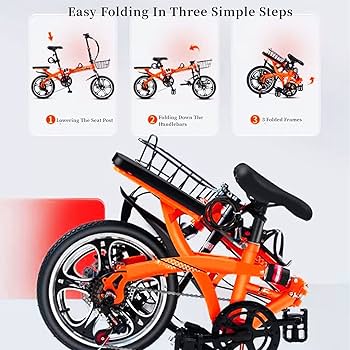 Amazon | 折りたたみ自転車 男女兼用 20インチ 7段変速 可変速