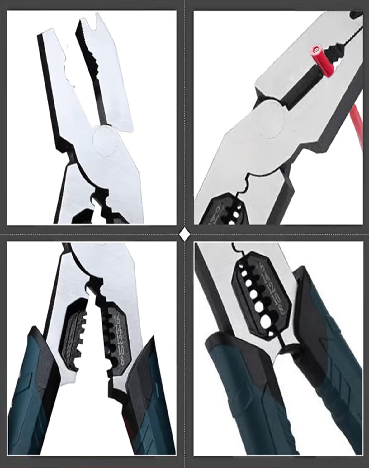 Industrial-Grade Multi-function Cutting Pliers, Heavy-Duty 9-in-1 Multi-functional Pliers Nail, Industrial Grade Chromium Vanadium Steel Materials, Puller/Wire Cutter/Stripper/Crimper (1PCS)