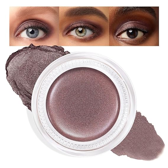 FeiCuiYun Cream Glitter Taupe Shimmer Metallic Eyeshadow Palette Makeup, Natural Single Mini Instant Holographic Eyeshadow For Women, Sombras Crema Para Ojos, Talc, Paraben & Cruelty Free, R04