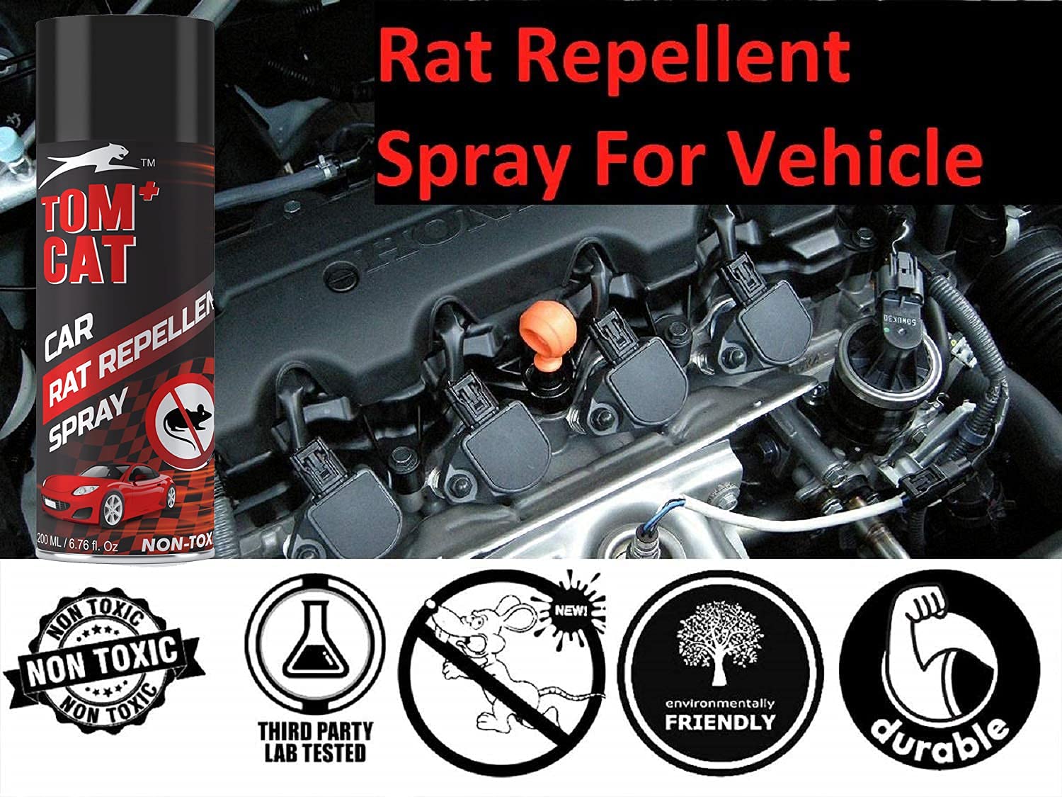 Shadow Securitronics Tom CAT No Entry Rat Repellent Spray for Cars
