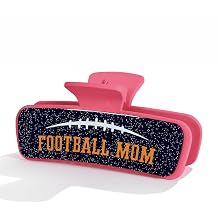 LILIE&WHITE Football Mom Hair Clip For Women Pink Glitter Stylish Game Day Claw Clip for Sports Fans Trendy Football Hair Accessory Jewelry Gift