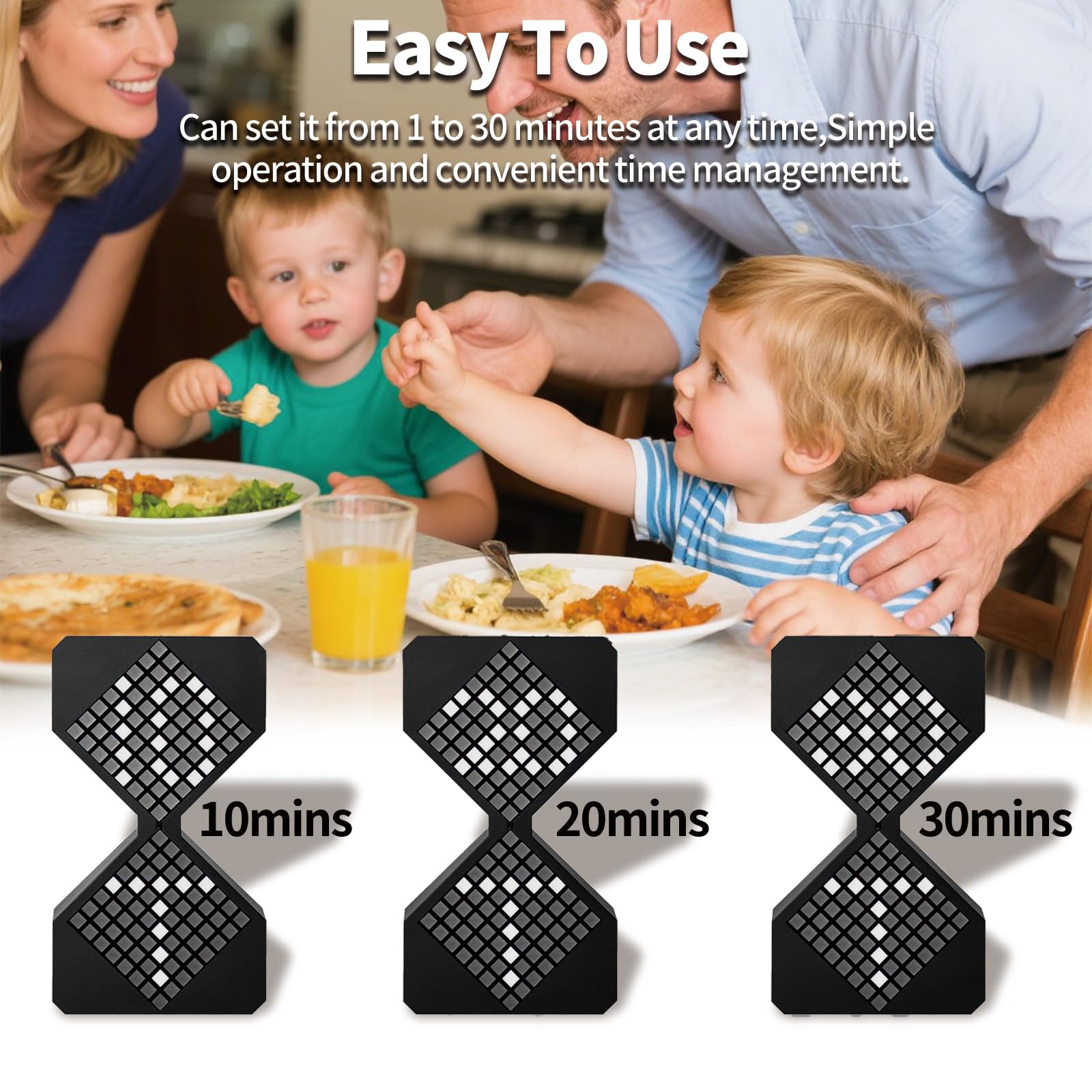 Temporizador electrónico digital LED de inducción por gravedad con reloj de arena, ajuste libre de 1 a 30 minutos, temporizador digital de bricolaje, adecuado para cocina, habitación, aula