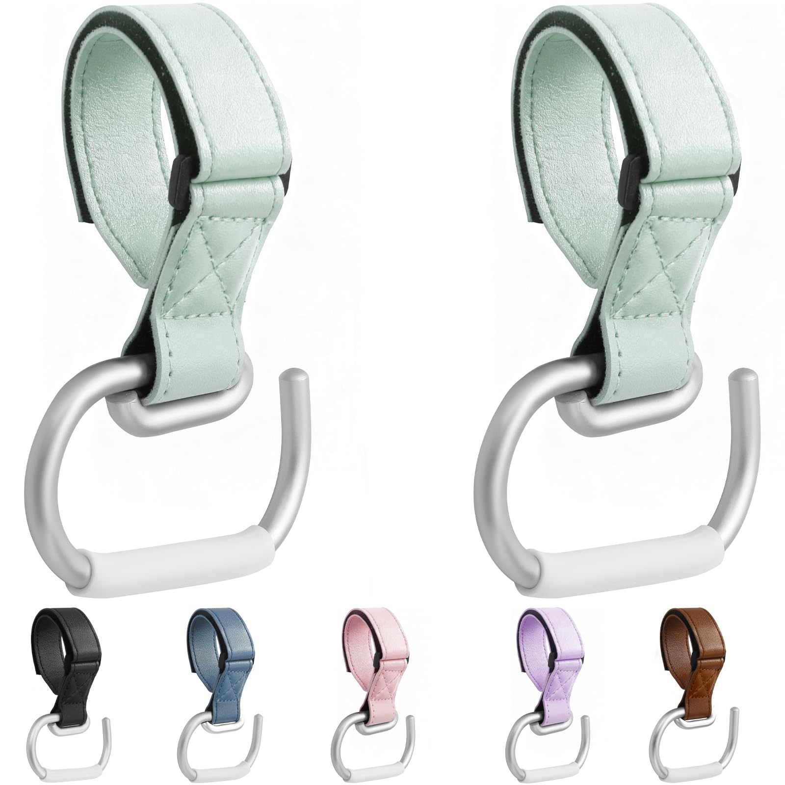 ROSSIVAN Buggy Clips, Premium 2 Pack Pram Hooks for Bags - Universal Fit for All Strollers, Prams, and Pushchairs - Keep Your Hands Free