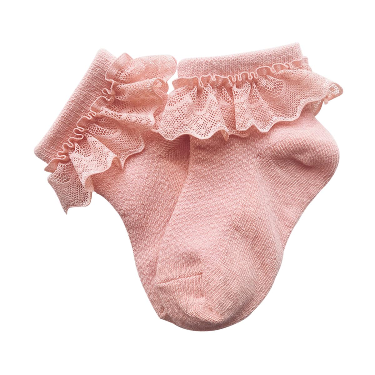 Calcetines con volantes para niñas pequeñas, calcetines de princesa para bebés y niñas, calcetines de encaje con volantes en el tobillo para 0-5 años