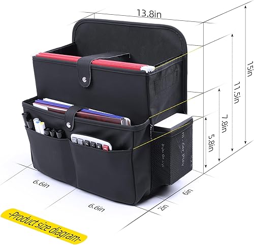 Miniatura 5 de Organizador de asiento de automóvil, ajuste universal para asientos delanteros y traseros, letras colgantes, carpetas legales, computadoras