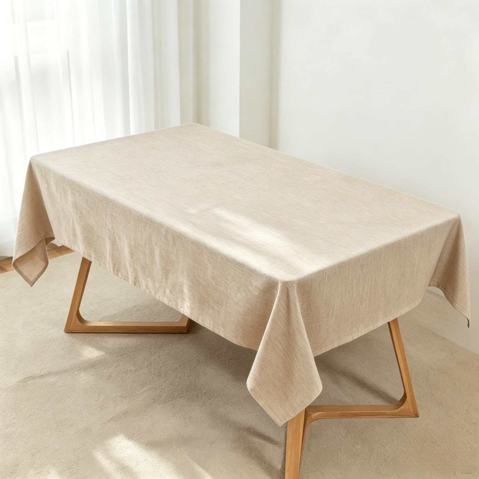 Copritavolo Cucina Tinta Unita 105 x 230 cm Antimacchia, in Poliestere, Rettangolare Tovaglia di Alta Colore e Dimensioni a Scelta per Tutto L'Anno, bianco