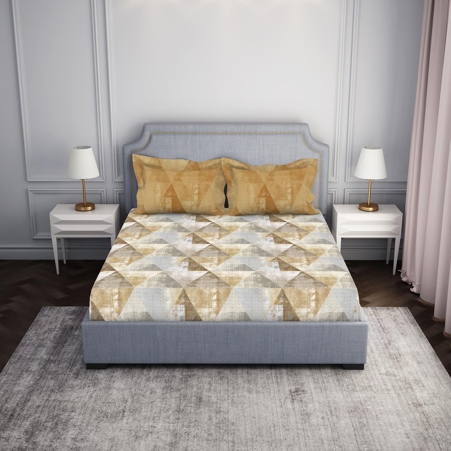 Spaces Atrium 144 TC 100% Cotton Bedsheet for Double Bed with 2 Pillow Cover | Diwali Gifting Range & Super Soft (88" X 100" Inches) - Light Brown (B0DCK8T2WR) Amazon Price History, Amazon Price Tracker
