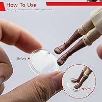 Vista 4 de SIXPOINTS 70 Pieces Clear Round Figure Display Stand Base Compatible with 3.75” Movie Action Figure MODERN Star Wars / MODERN G i Joe /Marvel, 25mm