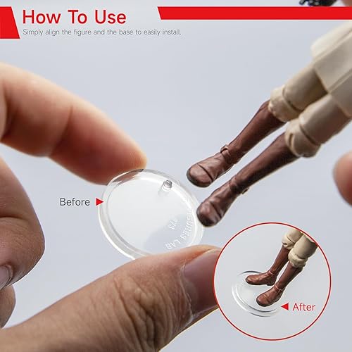 Miniatura 4 de SIXPOINTS 70 piezas de base redonda transparente compatible con figura de acción de película de 3.75 pulgadas, modelo MODERN G i JoeMarvel, disco de