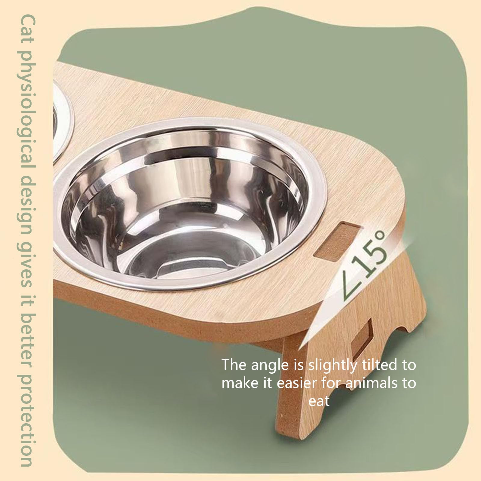 Ciotola Per Gatti Inclinata 15° - In Acciaio Inox, Antivomito, Per Cibo E Acqua - Per Gatti E Cani Piccoli - Foto 5