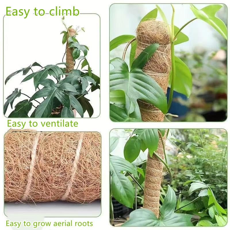 Moss Pole,2 Pack 28 Inch Monstera Plant Support, Upgraded 7mm Aluminum core Moss Poles for Climbing Indoor Plants DIY, Coco Coir Plant Pole Moss Plant Stick Support Stake Kit for Potted Plants Pothos