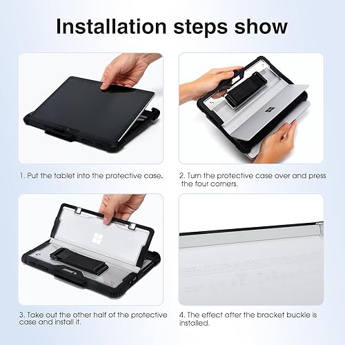 Miniatura 4 de Omnpak Microsoft Surface Go 4 2023/Surface Go 3 2021/Surface Go 2 2020/Surface Go 2018 - Funda protectora resistente a los golpes con correa para el