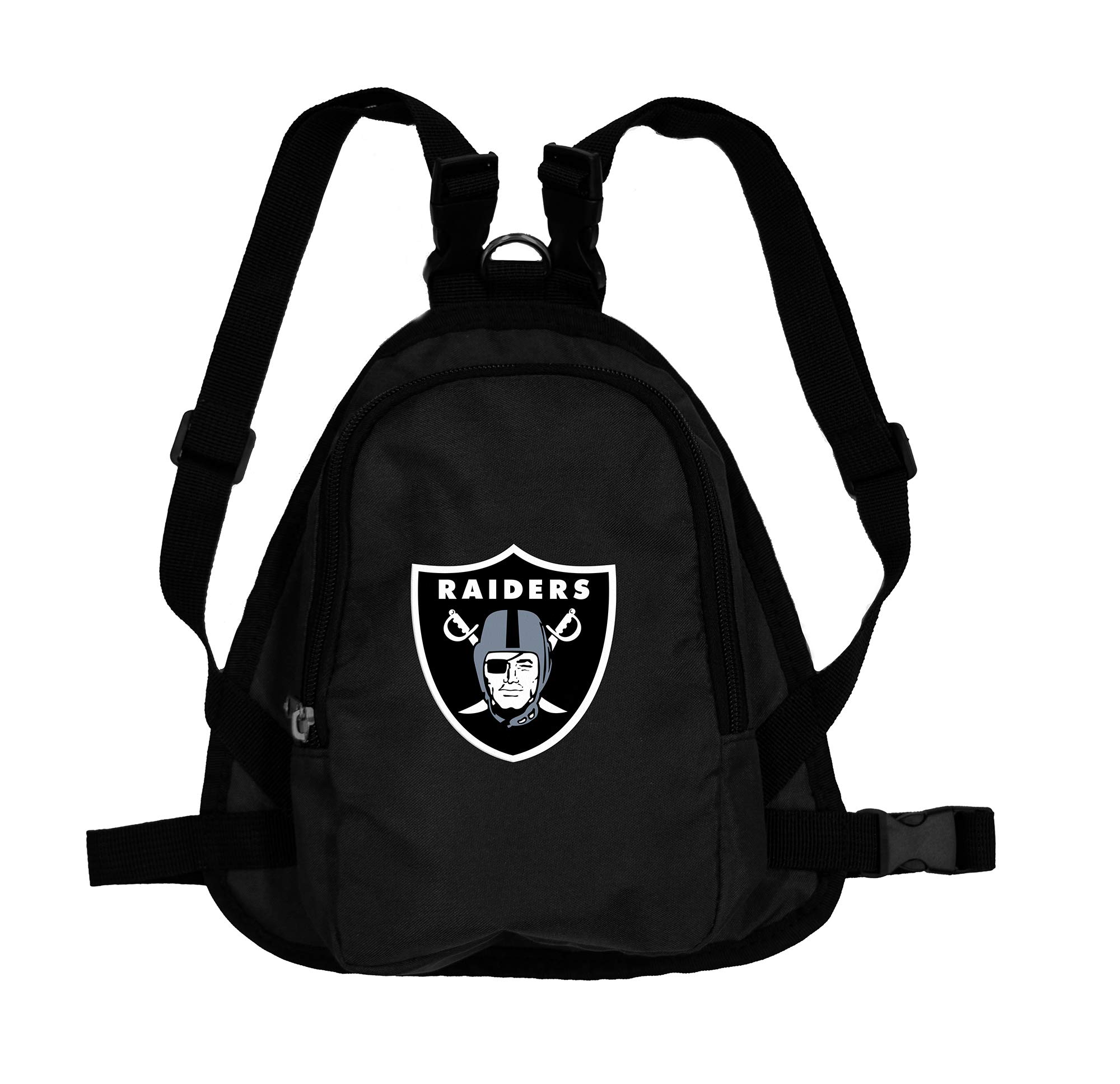 Little Earth ProductionsLittlearth NFL Oakland Raiders NFL Oakland Raiders Pet Mini Backpack - Pet Apparel - Pet Accessories - for Dogs and Cats, Team Color, MD, Medium (320161-RAID-M)
