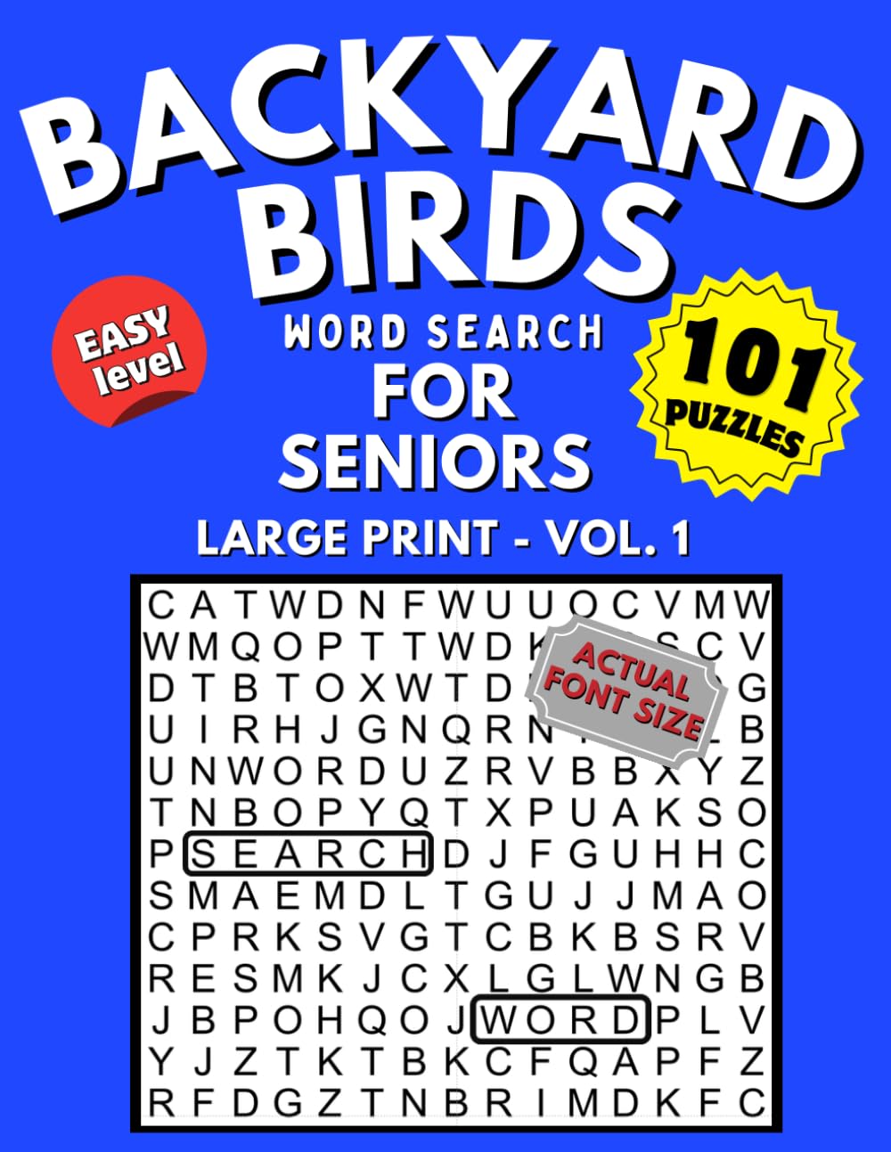 Backyard Birds Word Search: Large Print Easy Puzzles for Seniors