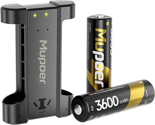Pilas AA recargables con mini caja, baterías de litio AA de 3600 mWh, 2 unidades de 1.5 V, baterías dobles A recargables de alta capacidad, Pilas