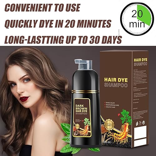Miniatura 10 de GDRFNP Black Hair Dye Shampoo 3 en 1, champú con ingredientes herbarios, tinte para cabello negro para mujeres y hombres, champú de cobertura de