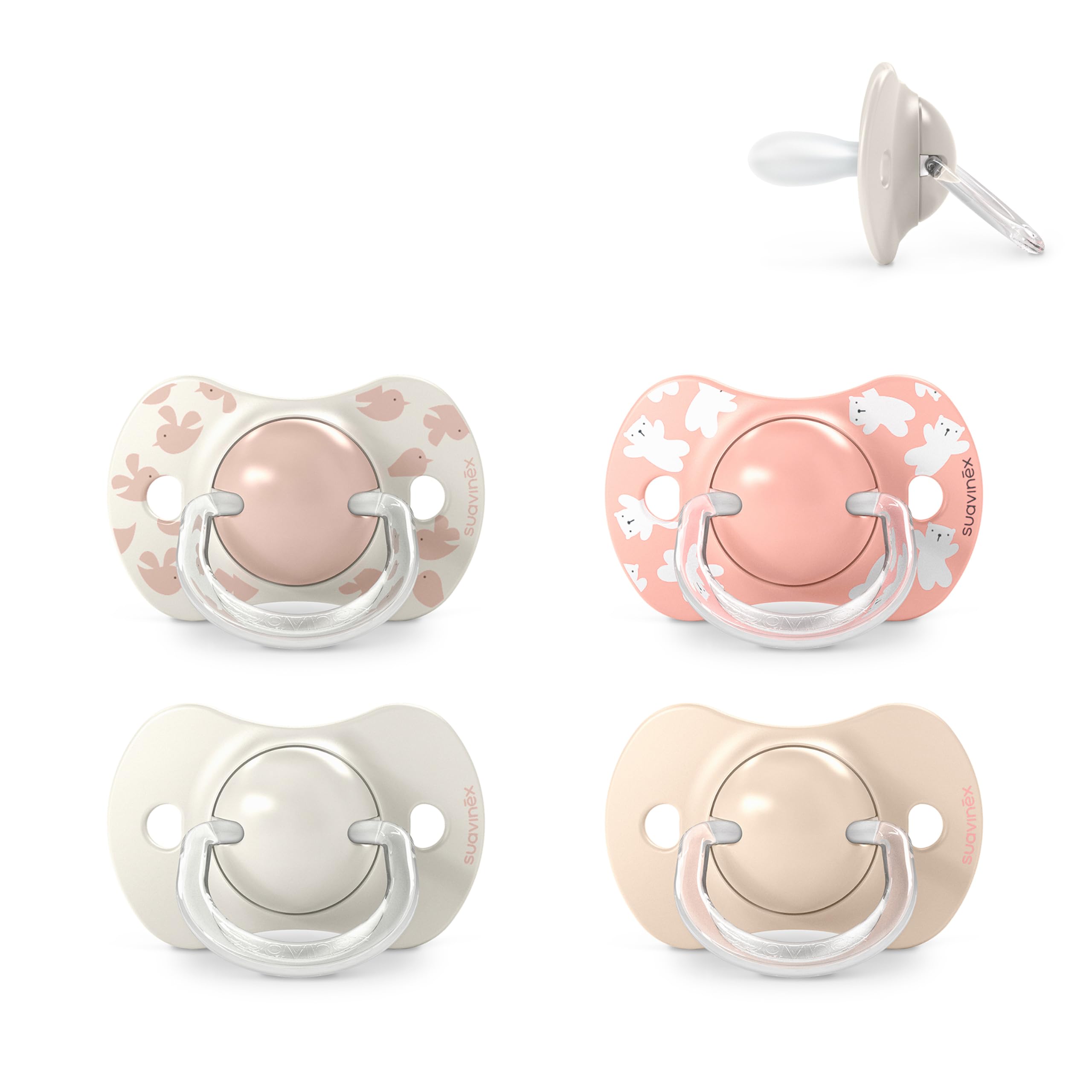 Suavinex, Pack de 2 Chupetes para Bebés 0/6 Meses y Recién Nacidos, con Tetina Fisiológica de Silicona SX Pro Simétrica, Plana y Flexible, Respeta el Desarrollo Bucodental, Birdies Verde — view 9