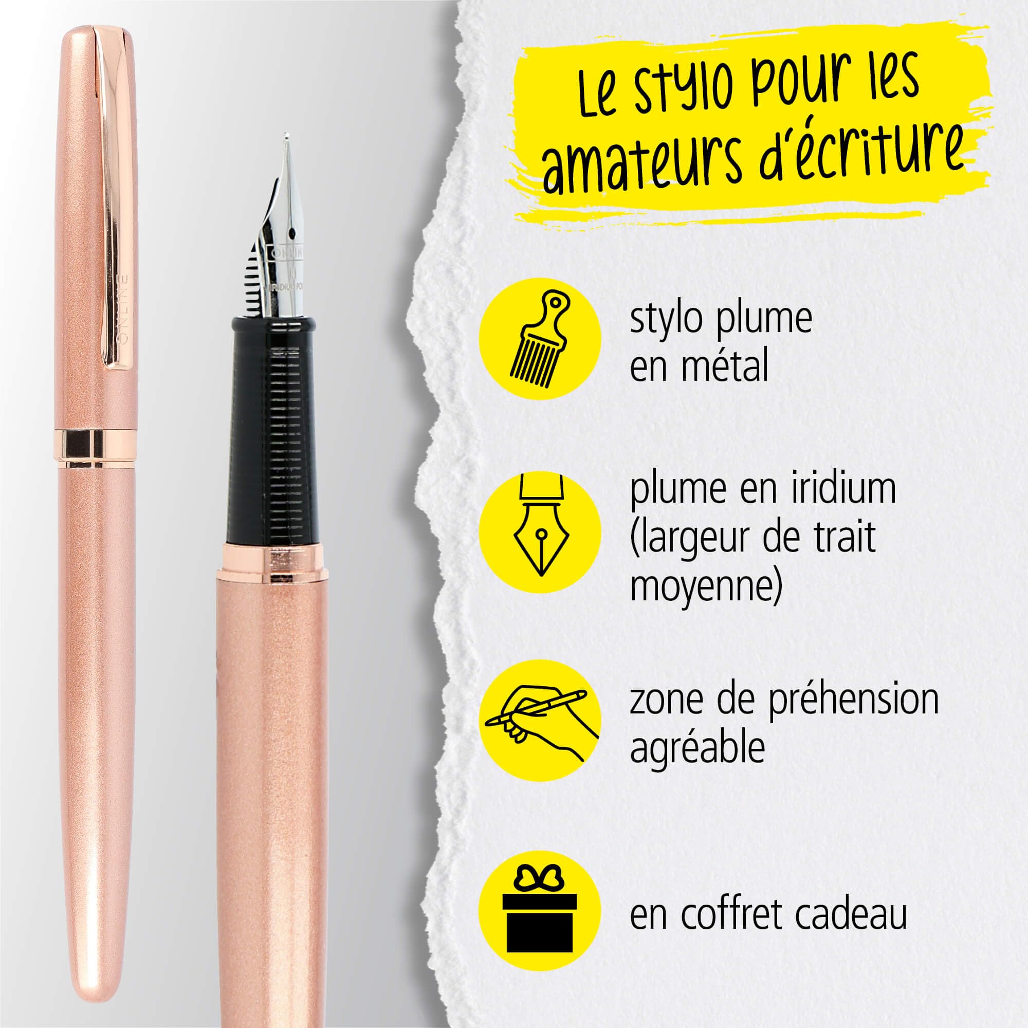 ゴールド メタル製 万年筆 クリップ付き