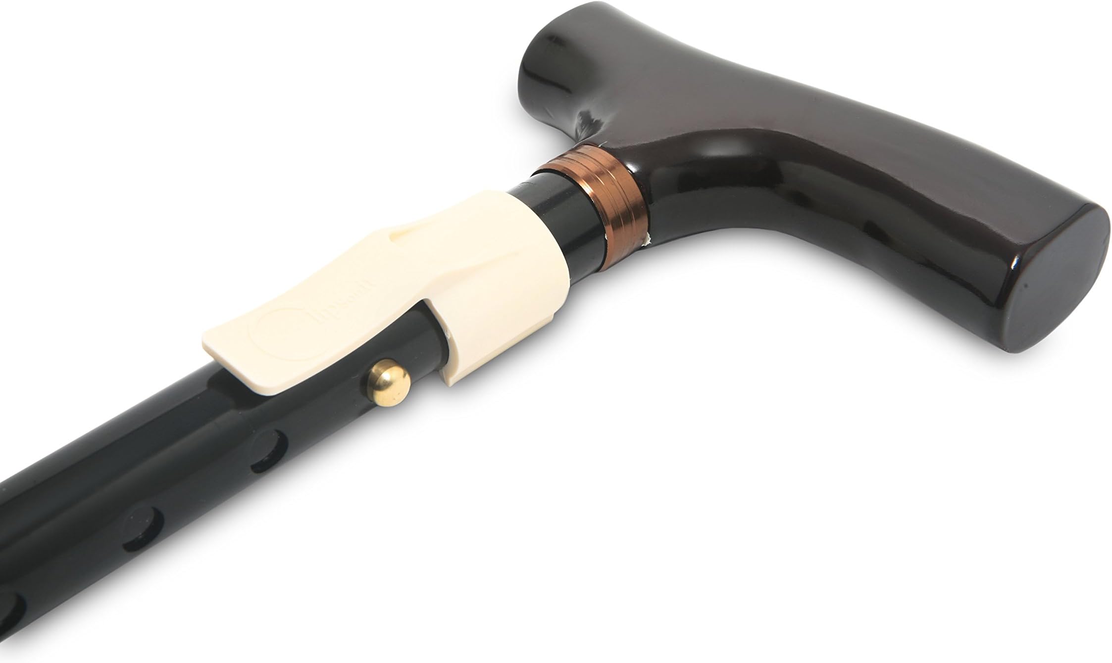 Walking Cane Clip by ClipsOnIt – Ivory-Colored Walking Stick Holder Attaches to Almost All Canes – Keep Your Cane Upright & Accessible – Clip to a Belt, Pocket, or Purse Strap & Keep Your Hands Free!