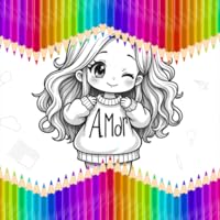 Cute Girl Coloring Book