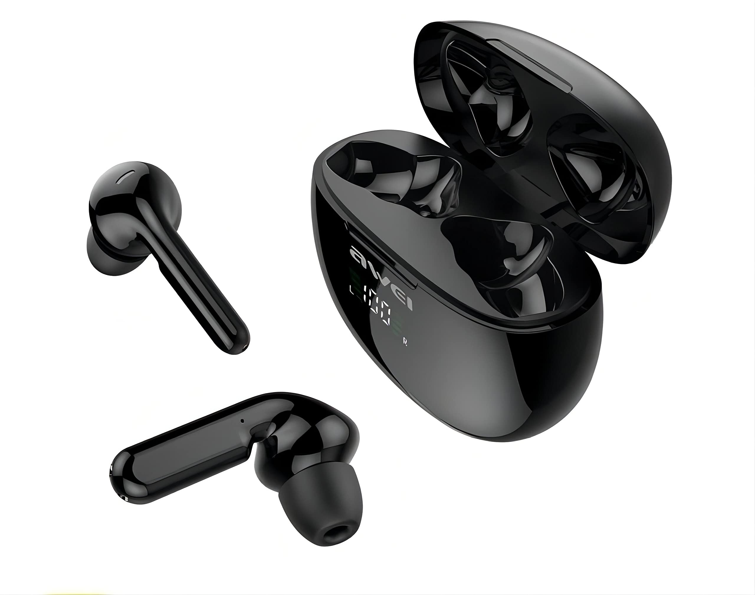 AWEIT15P Bluetooth 5.3 Wireless Earbuds for Driving, Work, Running, IPX6 Waterproof, LED Charging Display, Built-in Microphone