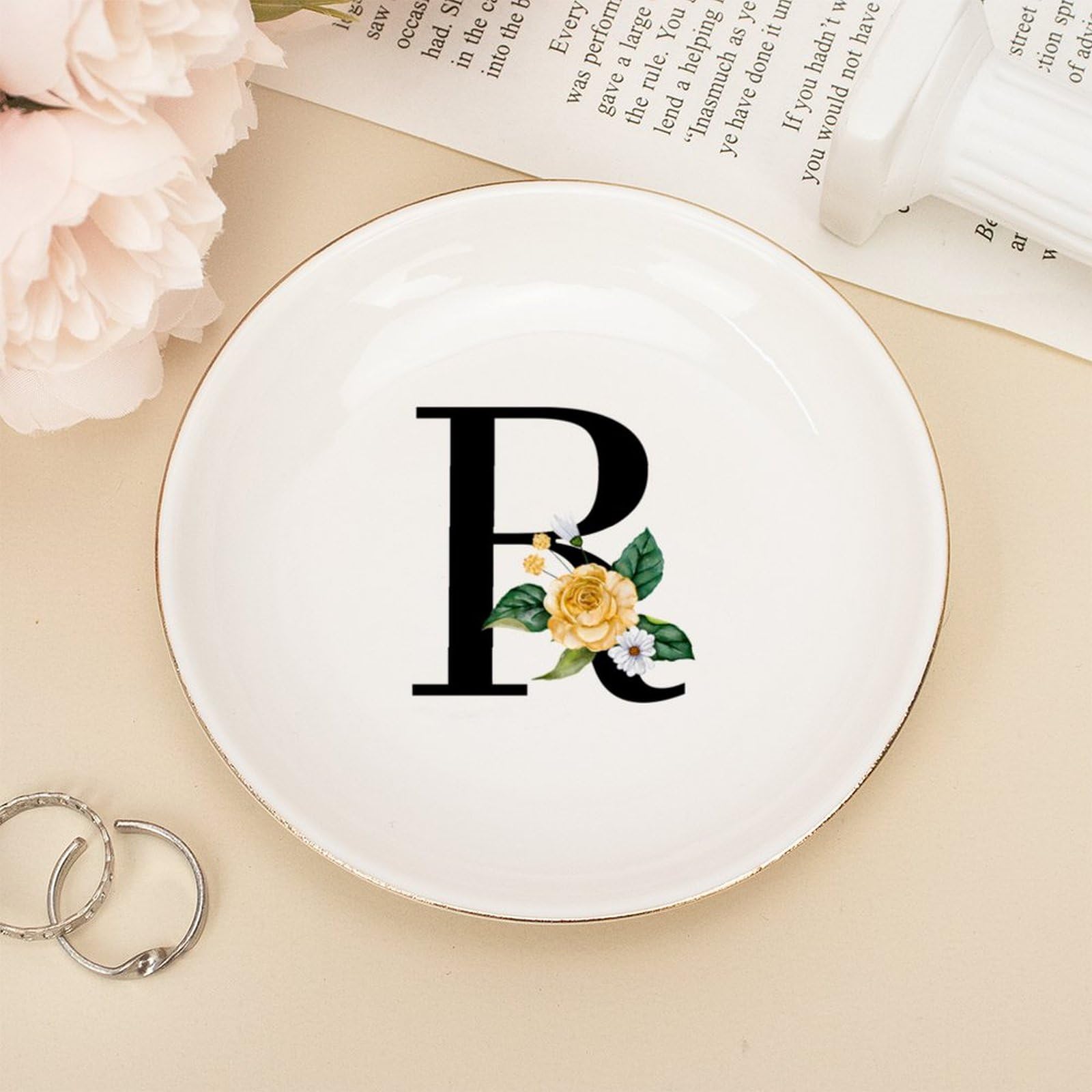 Plato decorativo de monograma para regalo de Navidad 1