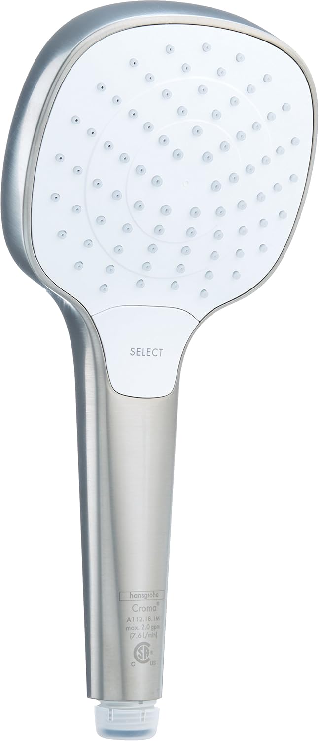 hansgrohe Croma Select E Easy Install 4-inch Handheld Shower Head Modern 3 Vario-Jet (spray zones of variable intensity) 04726820