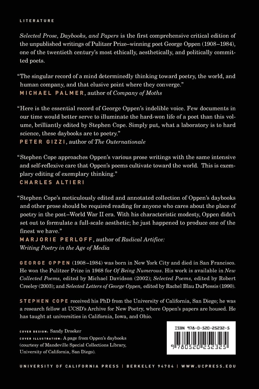 Selected Prose, Daybooks, and Papers