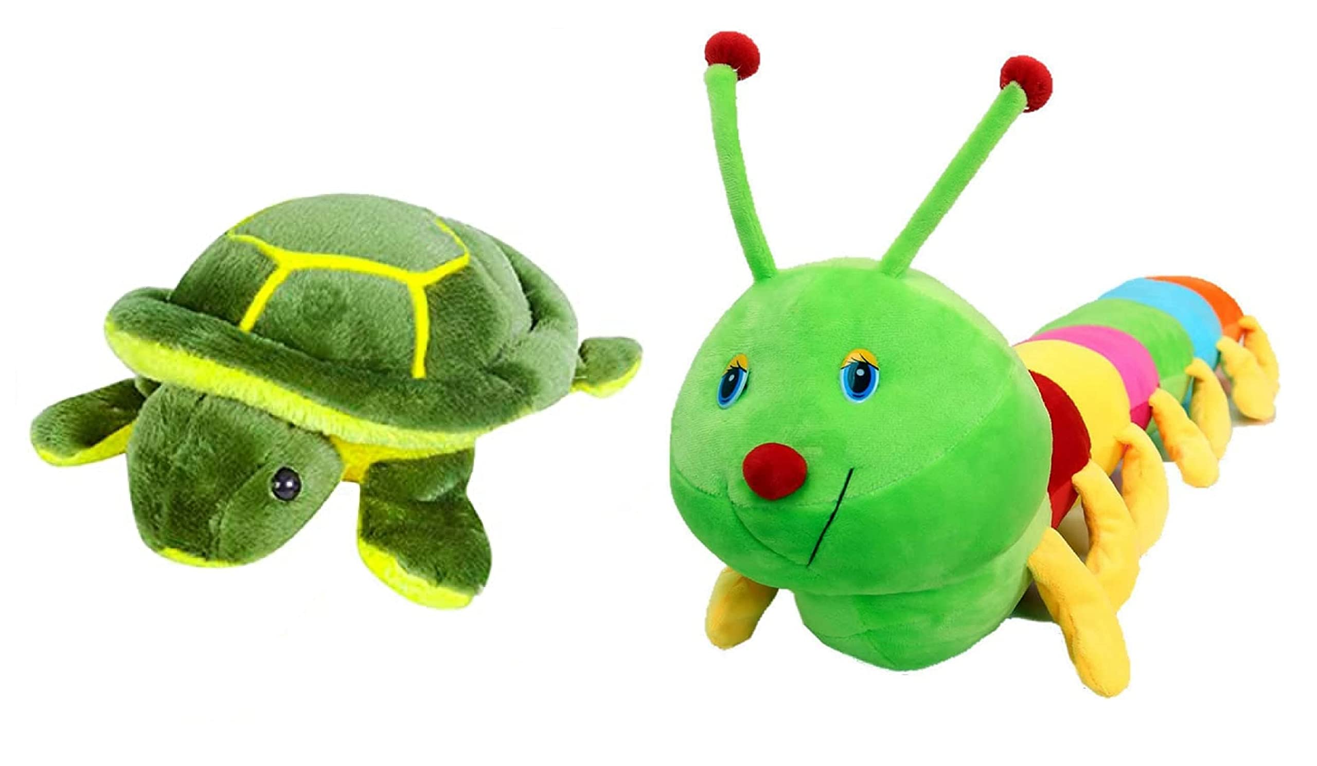 SRT TOYS Cute and Beautiful Soft Caterpillar, & Tortoise Fur Cloth Soft Toy Turtle, 30cm (Green & Yellow) Combo Stuffed Toy (TT(CT) 101) (B0BT9SMVPM) Amazon Price History, Amazon Price Tracker