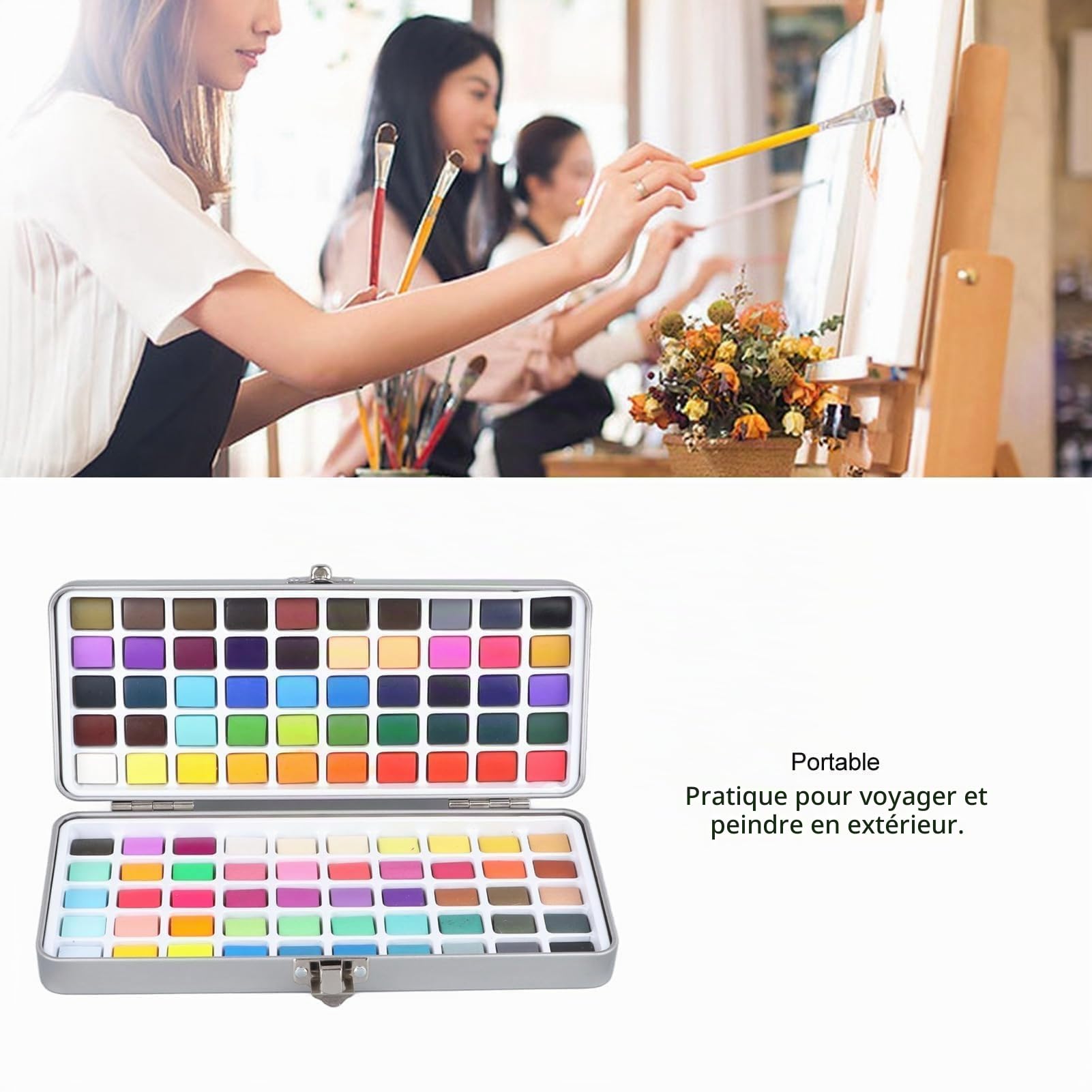Set de Peinture Gouache en Gelée, 100 Couleurs, Kit de Peinture Aquarelle Opaque pour Artistes, Étudiants et Enfants