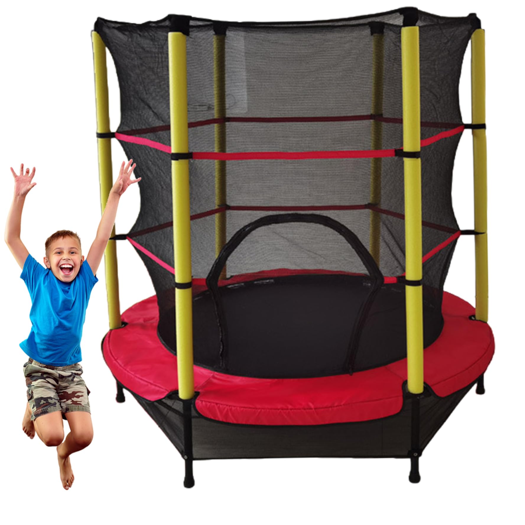 Pineeseatile Trampoline Net for 55inch/5ft Round Frame Trampoline, Net Replacement, Weather-Resistant Netting Replacement with Fixing Strap, Safety, Netting