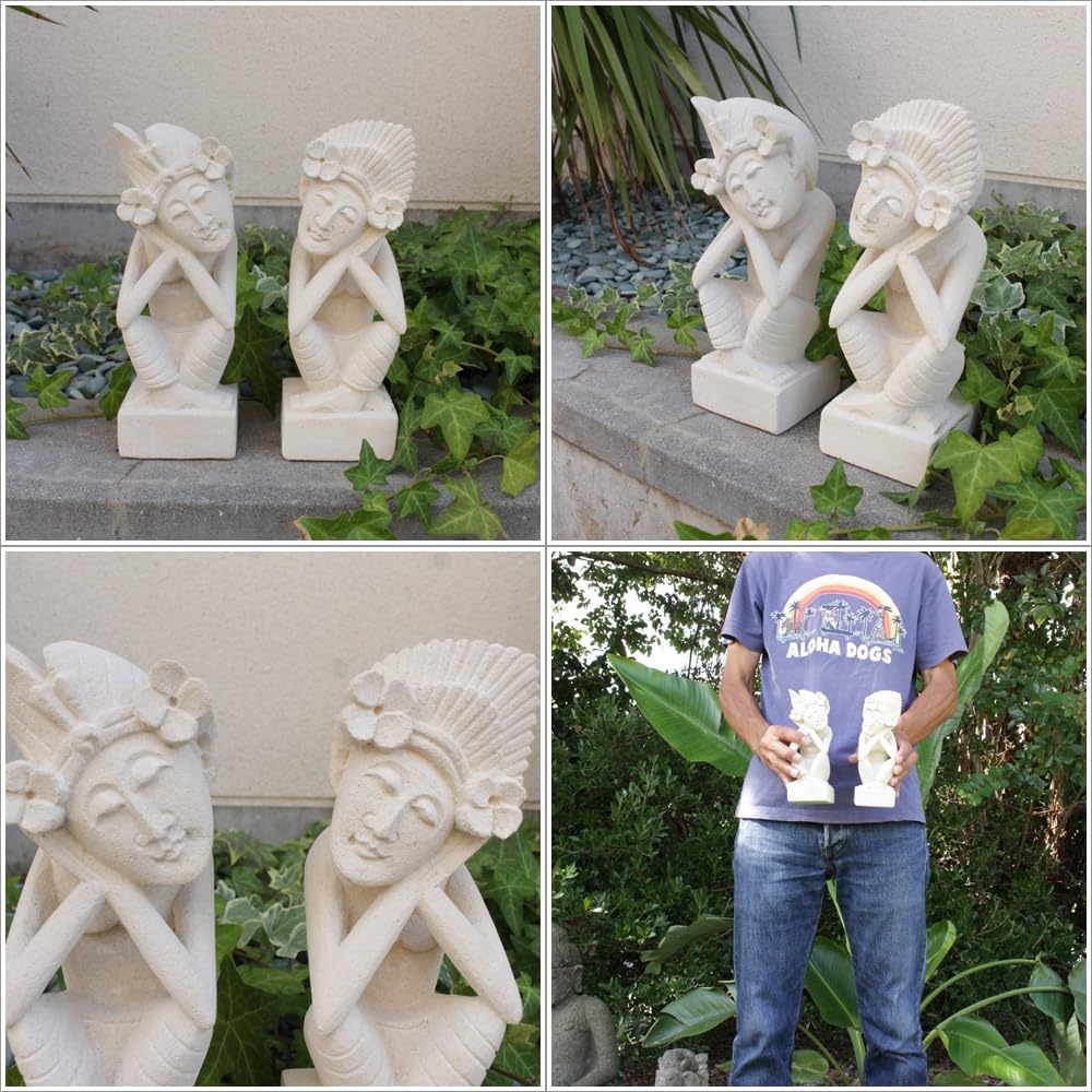 Amazon.co.jp: MANJA STO-0248 バリ 石彫り オブジェ おやすみ