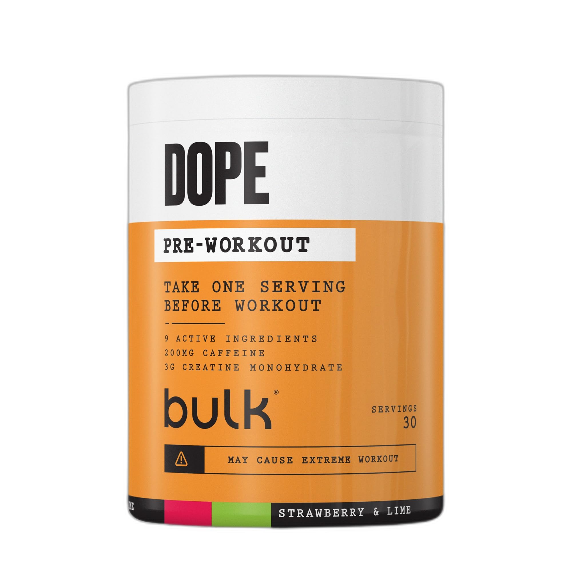 Bulk Dope Pre-Workout Powder, Strawberry & Lime, 495 g