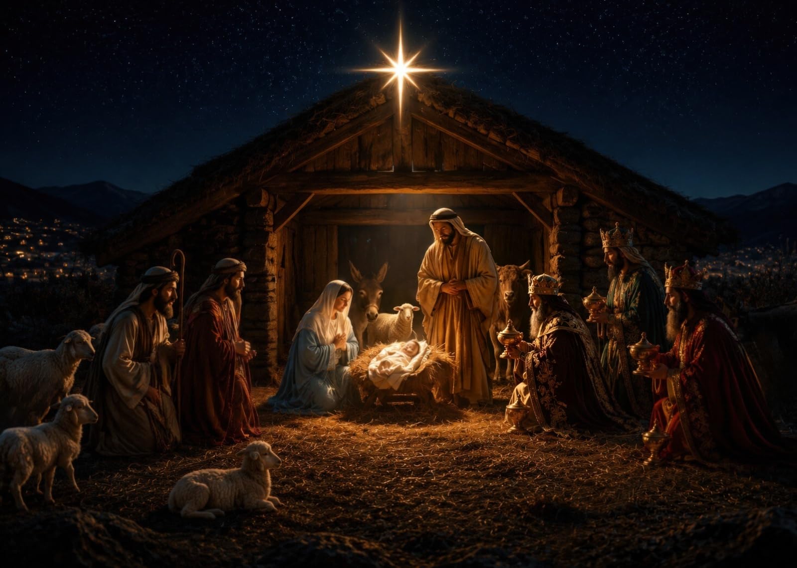 BELECO 3x2.5m Sfondo in tessuto scena presepe Natale Natività