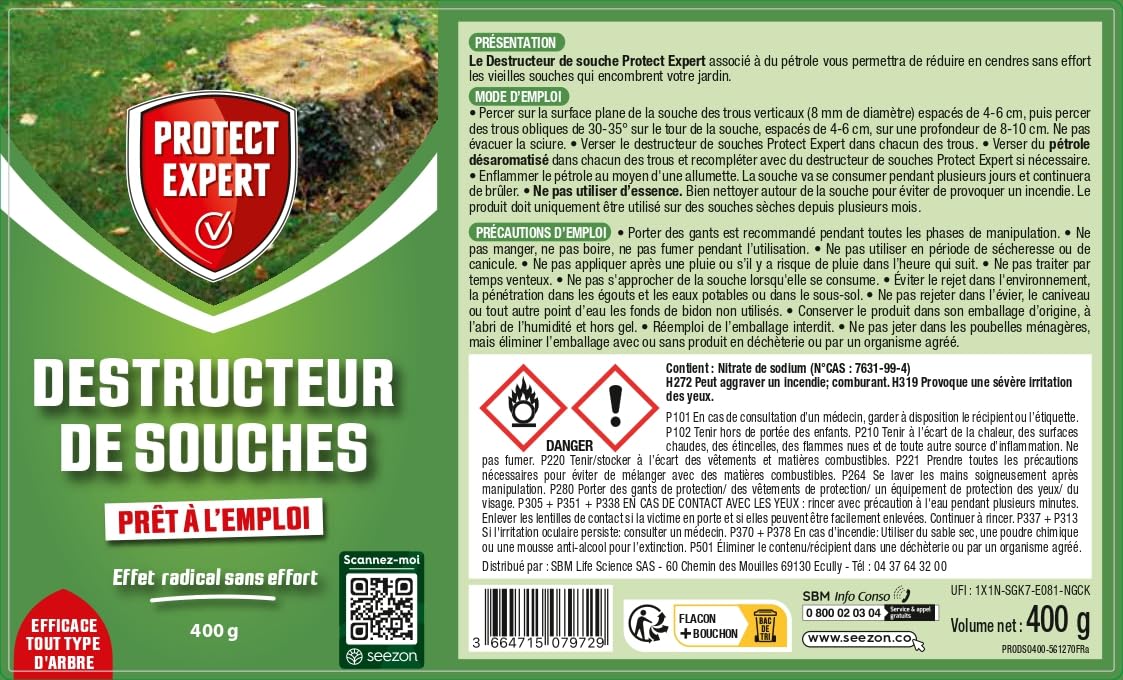 PRODSO400 - Desestructurador de cepa, 400 g, polvo de esparcimiento – Acción rápida – Fabricado en Francia