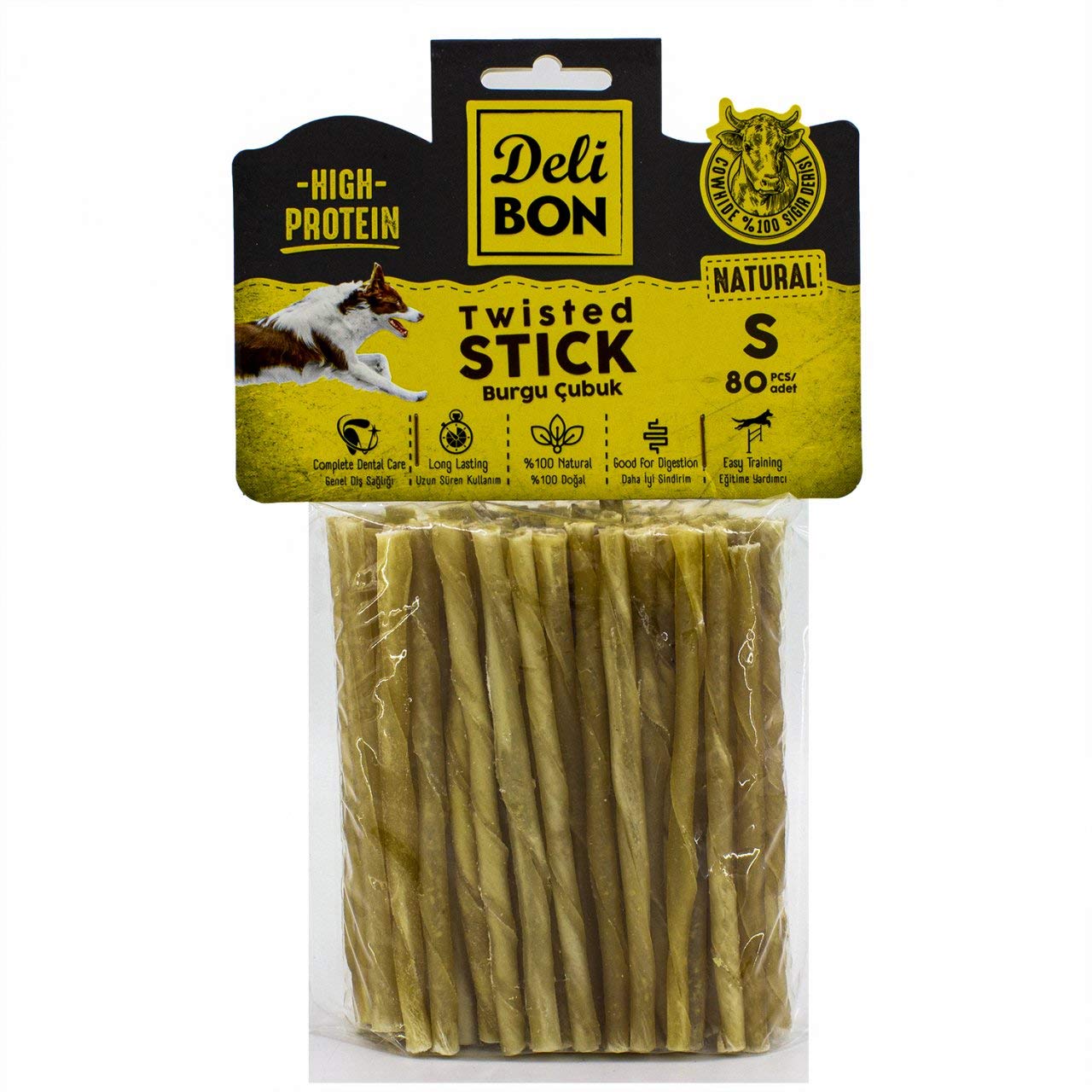 Doggie Delibon Gerçek Deriden İnce Burgu Çubuk, Thınx80Pcs., Natural