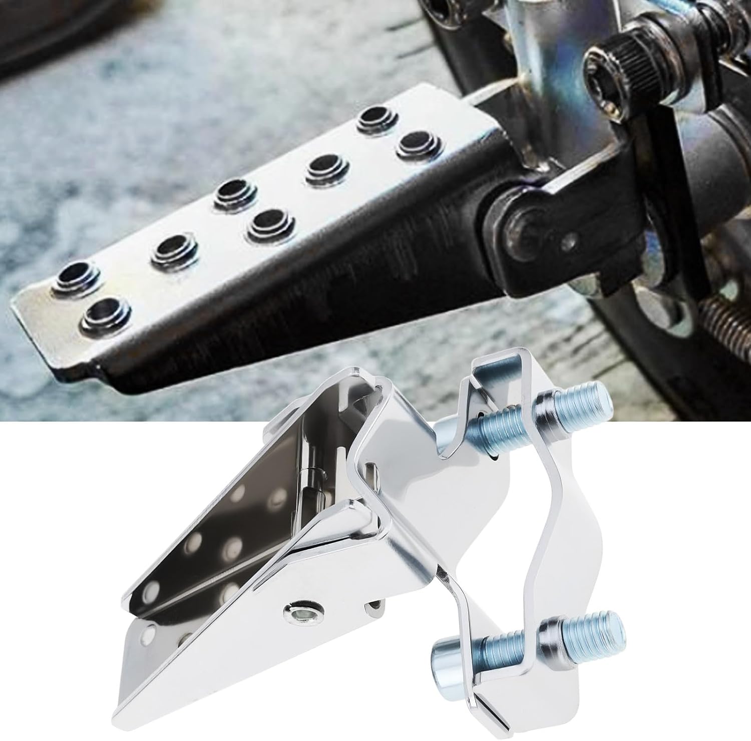 1 Pair Bicycle Steel Foldable Folding Fork Foot Step Pegs Compatible with BMX MTB 95x71x28mm/66x56mm