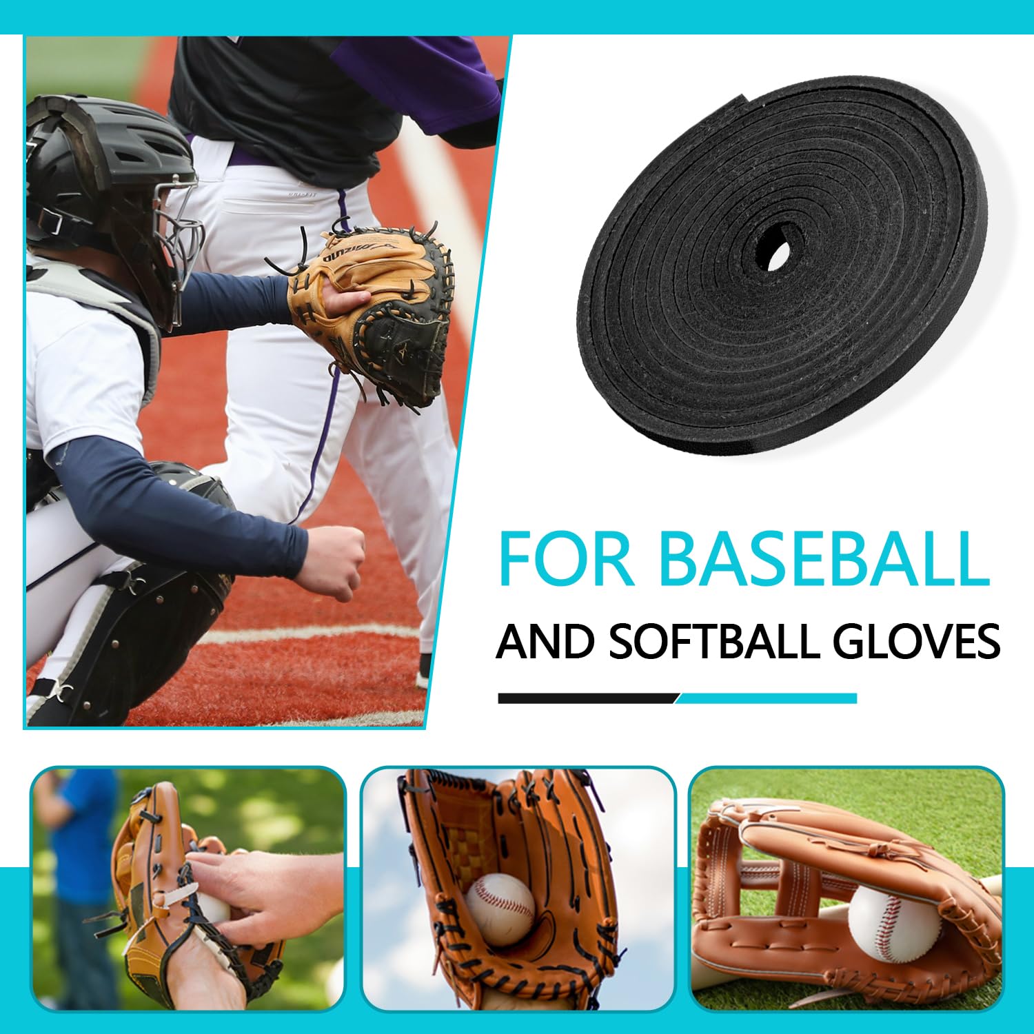 Baseball-Handschuhspitze, Handschuh-Reparaturset, Softball, 2 Lederschnürsenkel und 2 Schnürnadeln für Fanghandschuh