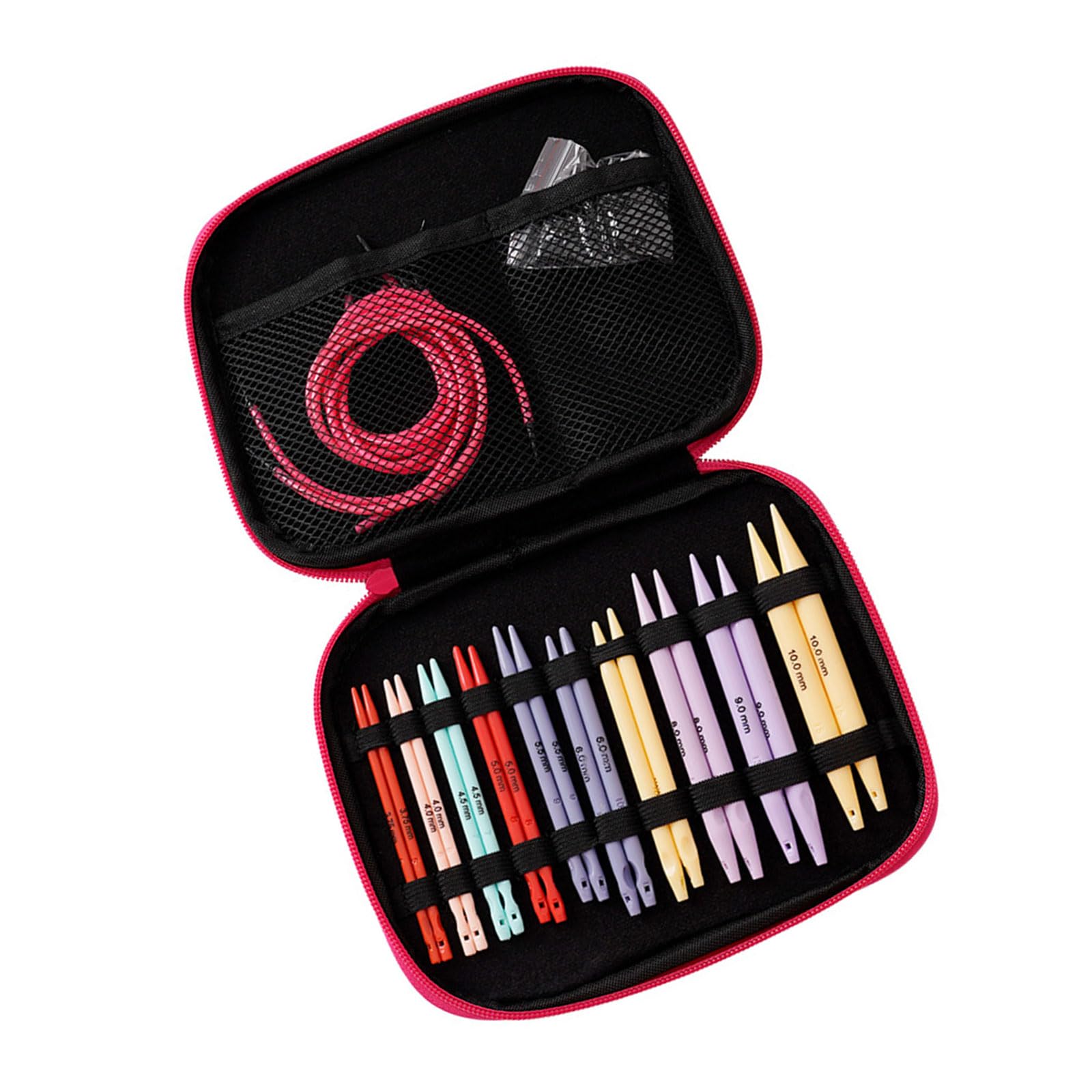 10Pairs Interchangeable Circular Knitting Needle Set with Zippered Case, 3.75mm-10mm Colorful Circular Knitting Needle