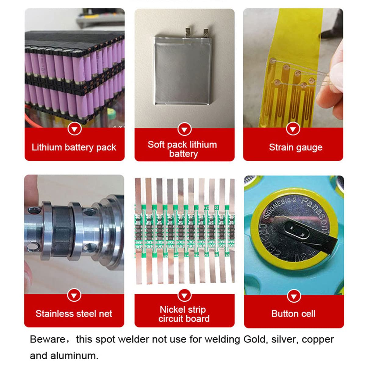 Saldatrice a Punti a Batteria, saldatrice a Punti con Testa di Saldatura Regolabile, saldatrice a Punti a Batteria per la Costruzione di pacchi batterie al Litio 18650 14500