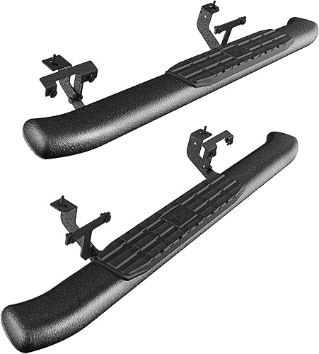 TAC - Estribos laterales para Jeep Wrangler JL 2018-2024 de 2 puertas, SUV de 4.25 pulgadas, textura ovalada, barras laterales negras (soportes de